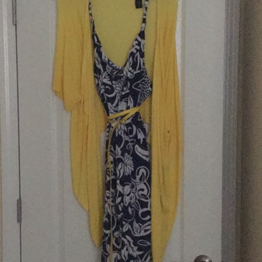 Dress and light sweater cover up